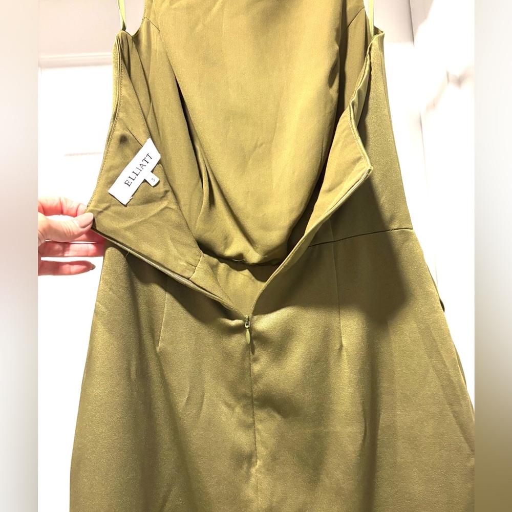 Elliatt Asymmetrical Olive Dress - Picture 3 of 5